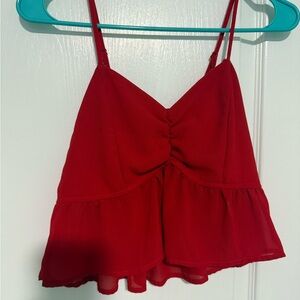Red cropped top